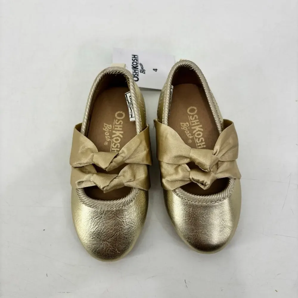OshKosh B'gosh Size 4 Gold Ballet Flats Girls Baby Kidd Toddler
